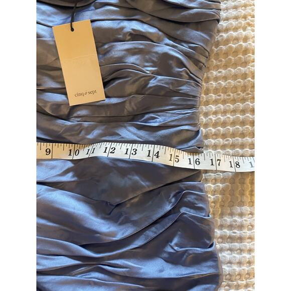 Cinq a Sept Y2K Eliza Blue 100% Silk Fairy Asymmetrical Strapless 12 NWT - Picture 4 of 5